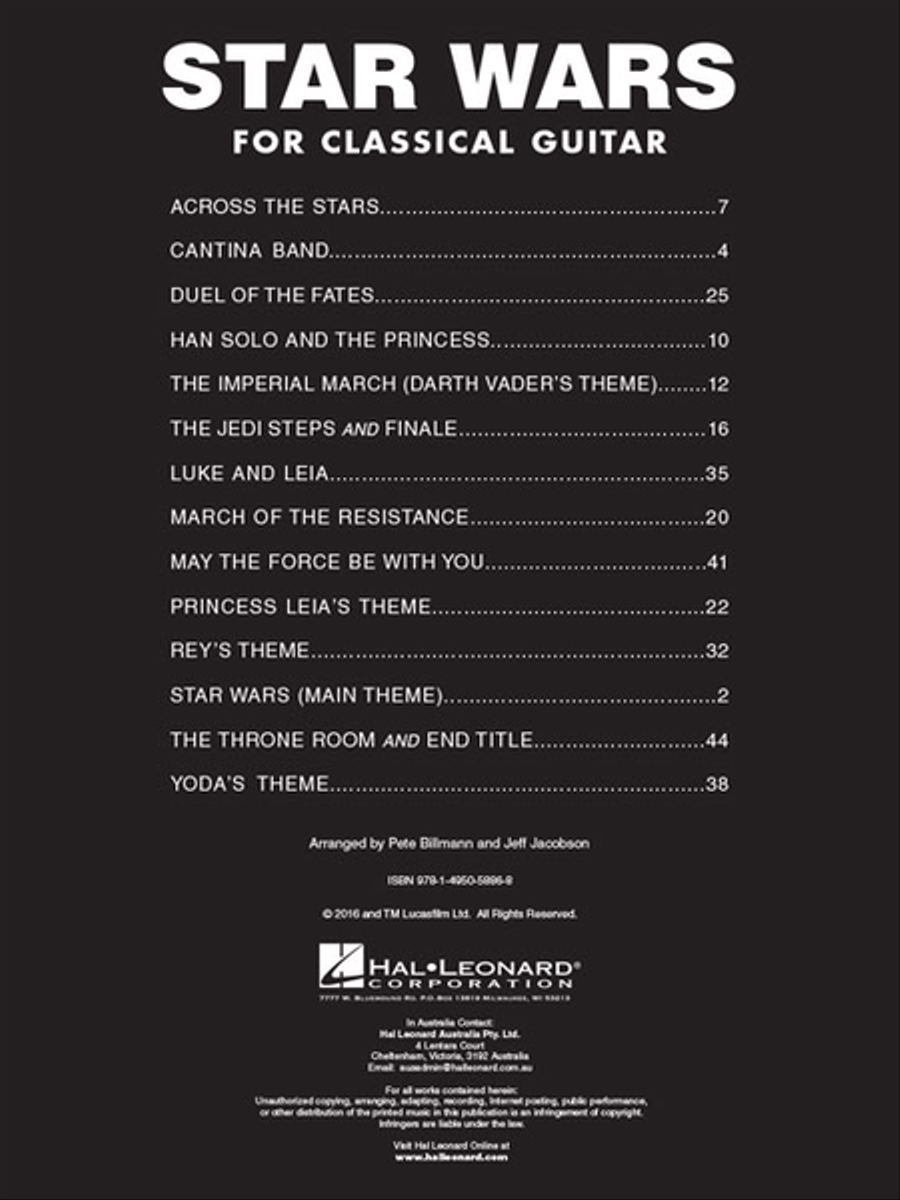 Star Wars for Classical Guitar Acoustic Guitar scores gallery preview page 2