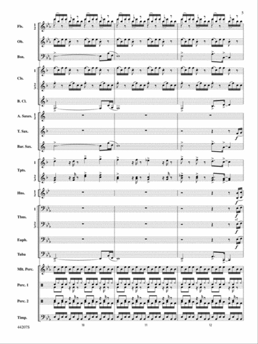 Paradiddles: Score Paradiddles: Score Concert Band scores gallery preview page 5