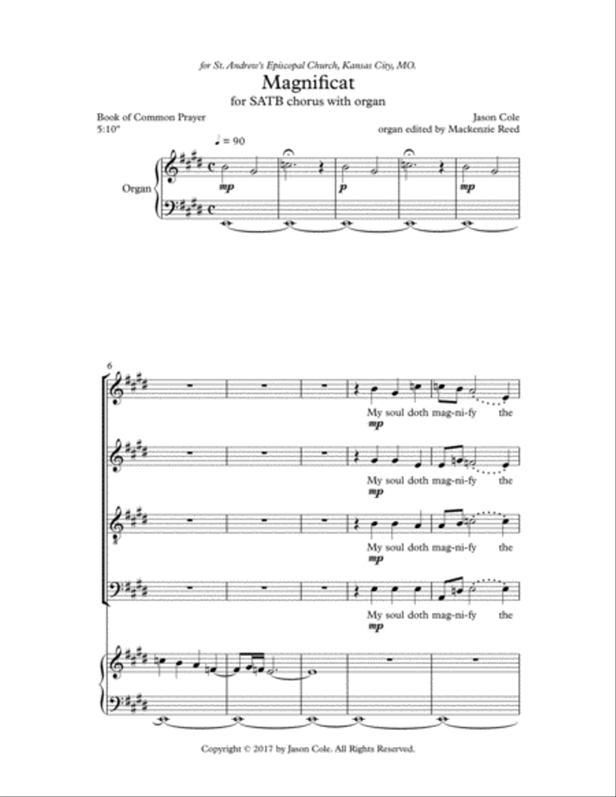 Magnificat and Nunc Dimittis 4-Part scores gallery preview page 1