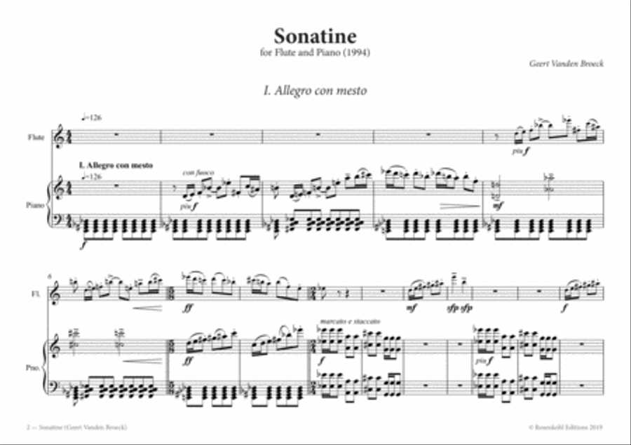 Sonatine for Flute and Piano Flute Solo scores gallery preview page 2