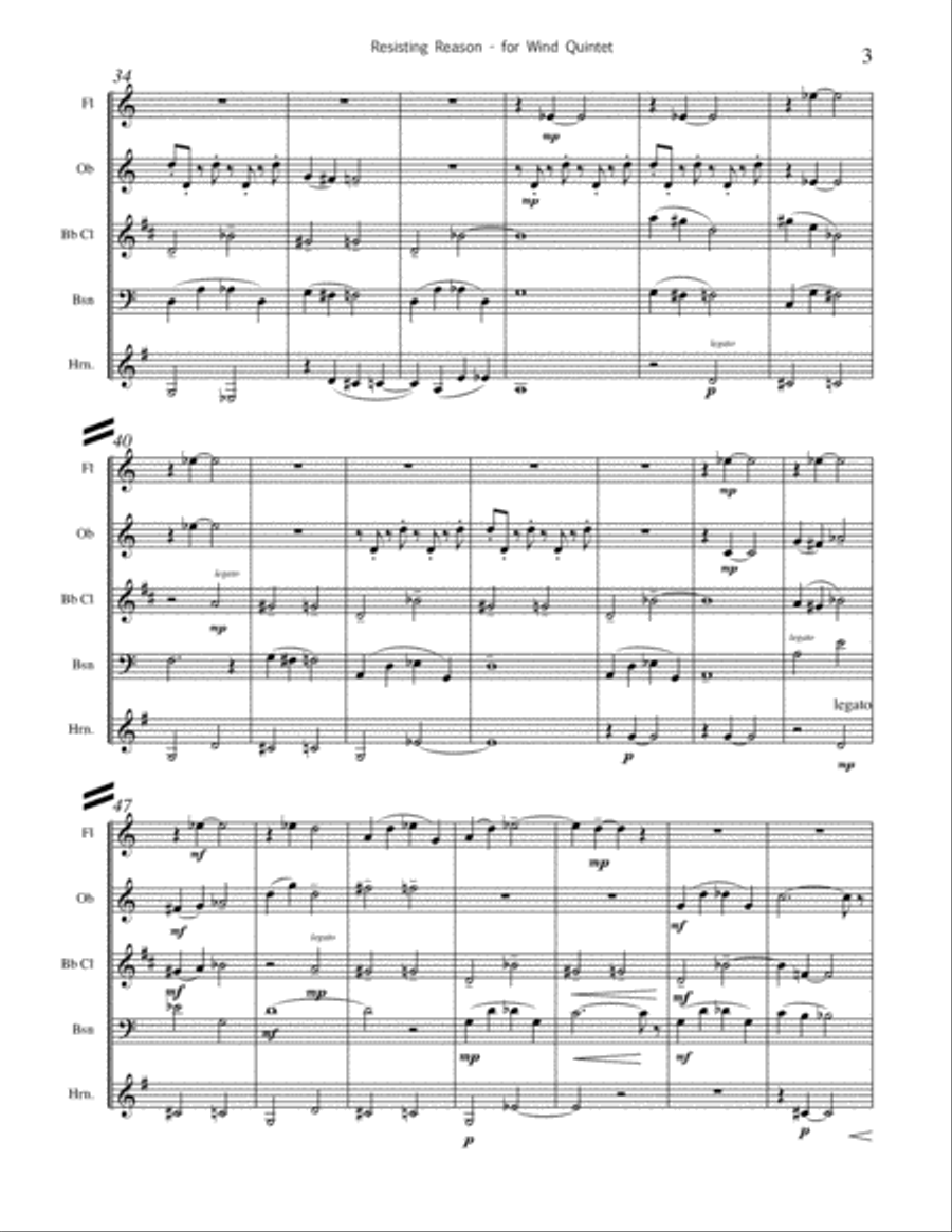 Resisting Reason – for wind quintet Small Ensemble scores gallery preview page 4