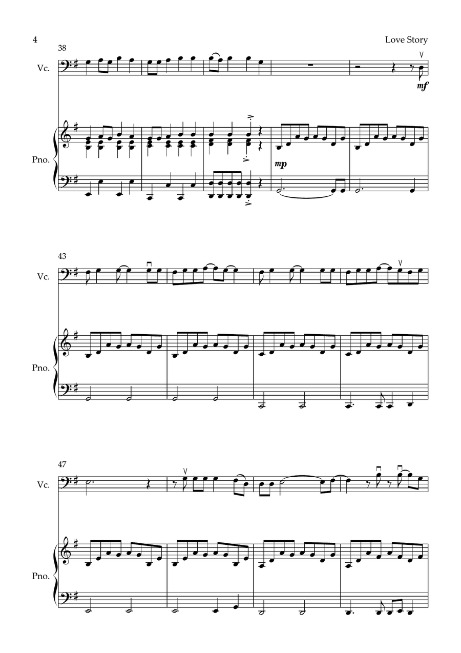 Love Story Piano scores gallery preview page 4