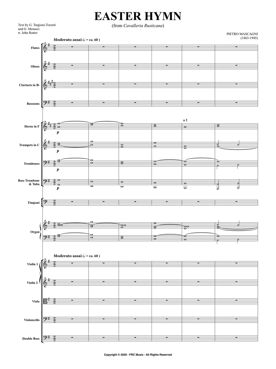 Easter Hymn 'Regina coeli' - (from Cavalleria rusticana) for ORCHESTRA Full Orchestra scores gallery preview page 3