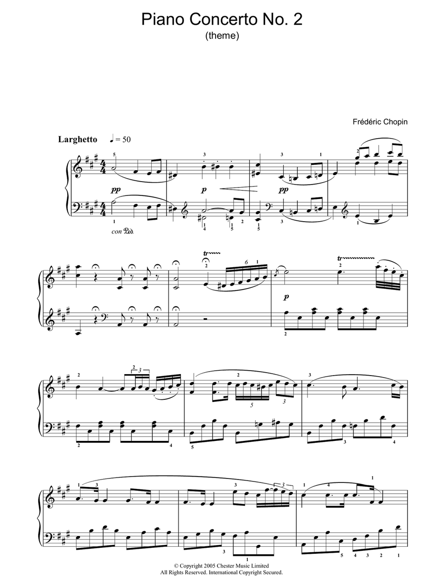 Piano Concerto No. 2 In F Minor Piano, Vocal, Guitar scores gallery preview page 1