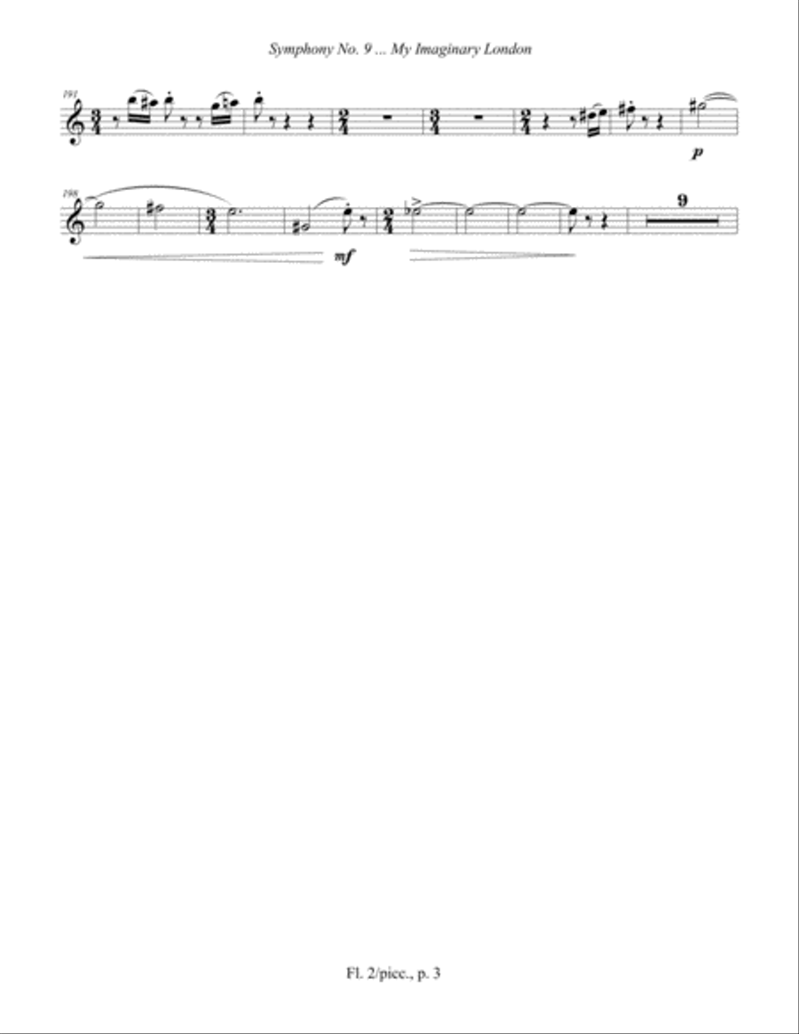 Symphony No. 9 ... My Imaginary London (2013-14) Flute/picc. part 2 Flute Solo scores gallery preview page 3