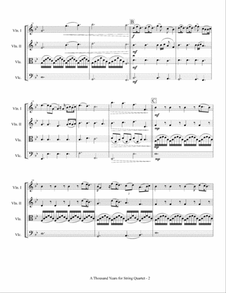 A Thousand Years A Thousand Years String Quartet scores gallery preview page 3