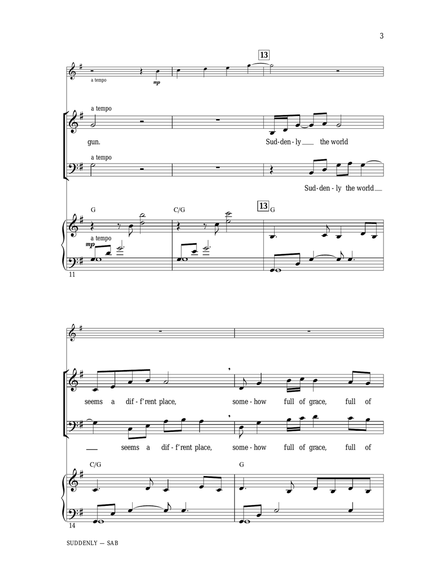 Suddenly (from Les Miserables The Movie) 3-Part scores gallery preview page 3