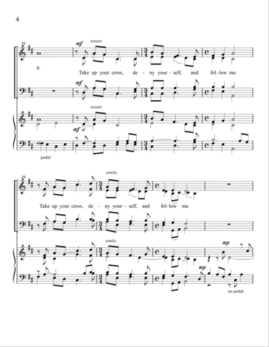Take Up Your Cross 4-Part scores gallery preview page 4