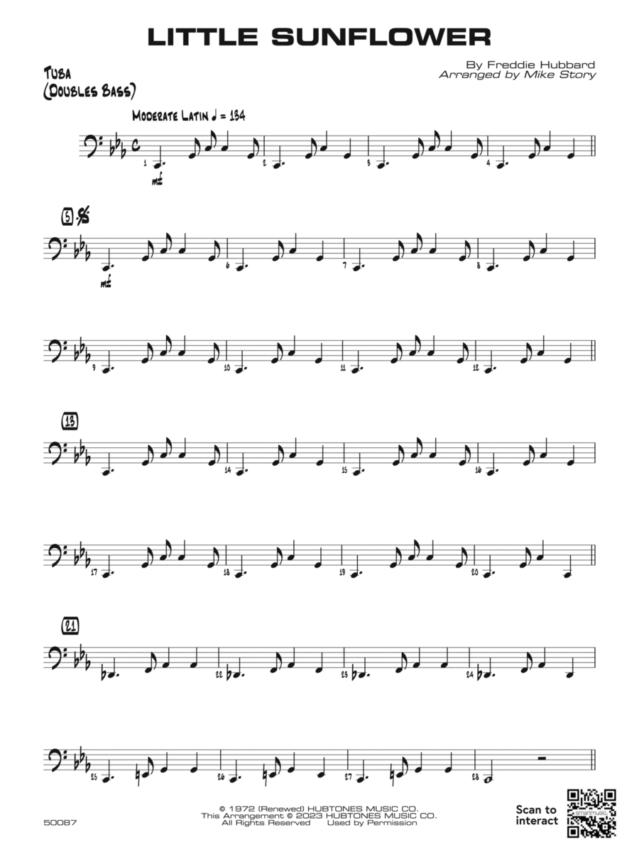 Little Sunflower: Tuba Jazz Ensemble scores gallery preview page 1