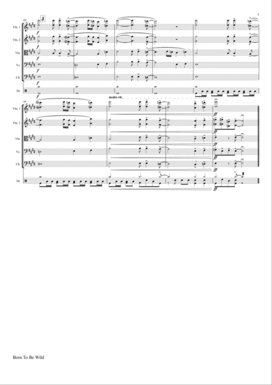 Born To Be Wild String Quintet scores gallery preview page 5