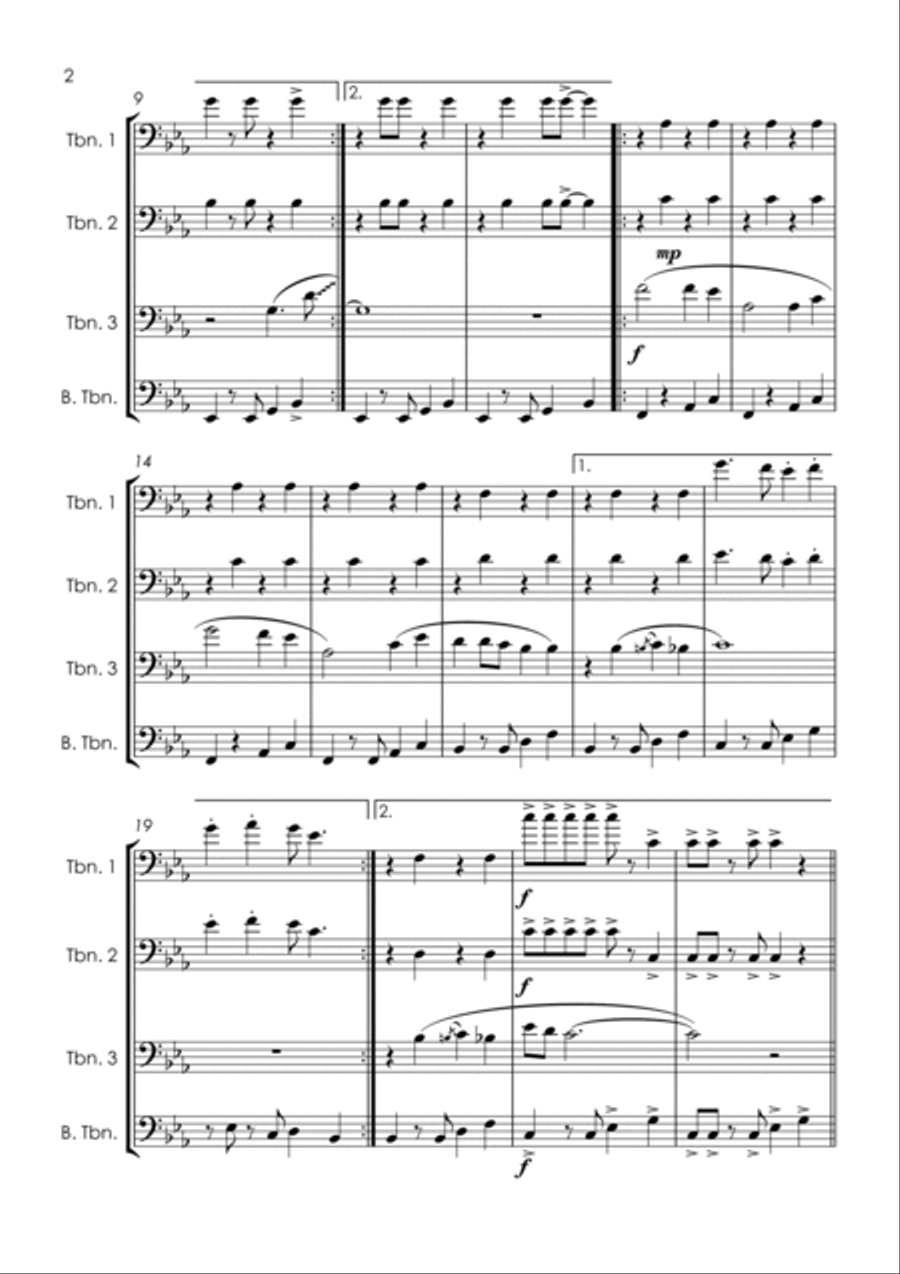 Chorando Se Foi (lambada) Brass Quartet scores gallery preview page 6