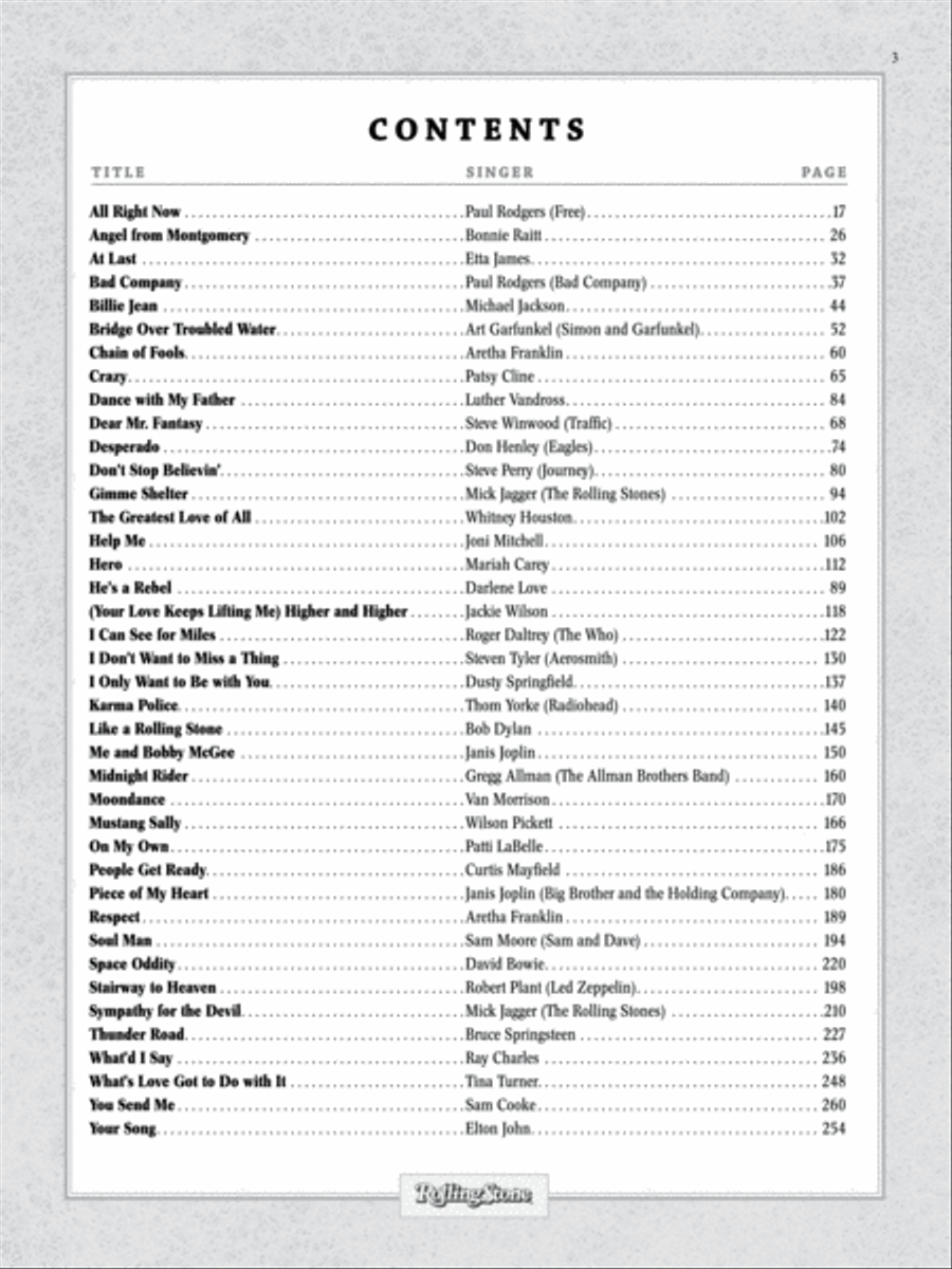 Rolling Stone Sheet Music Anthology for Singers and Pianists Piano, Vocal, Guitar scores gallery preview page 2