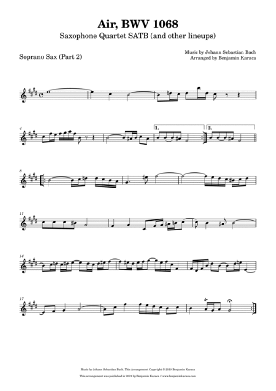 Air (Orchestral Suite No. 3 in D major), BWV 1068 Woodwind Ensemble scores gallery preview page 4