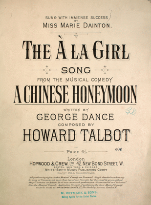 Book cover for The `A La Girl. Song