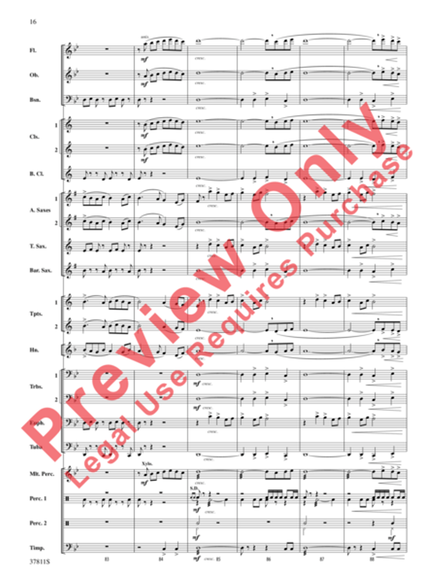 Desperate Pursuit Concert Band scores gallery preview page 17