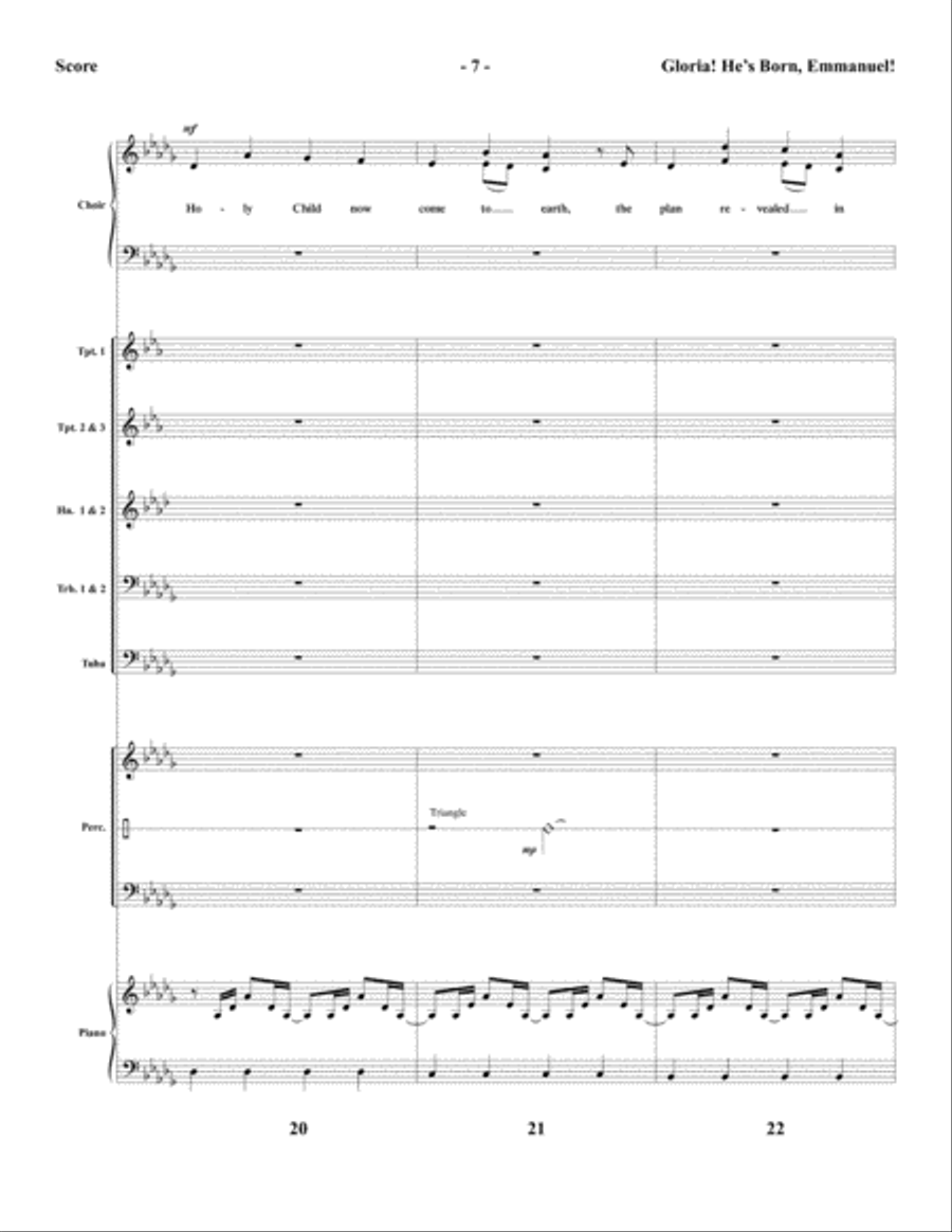 Gloria! He’s Born, Emmanuel! - Brass and Percussion Score and Parts Choir scores gallery preview page 9