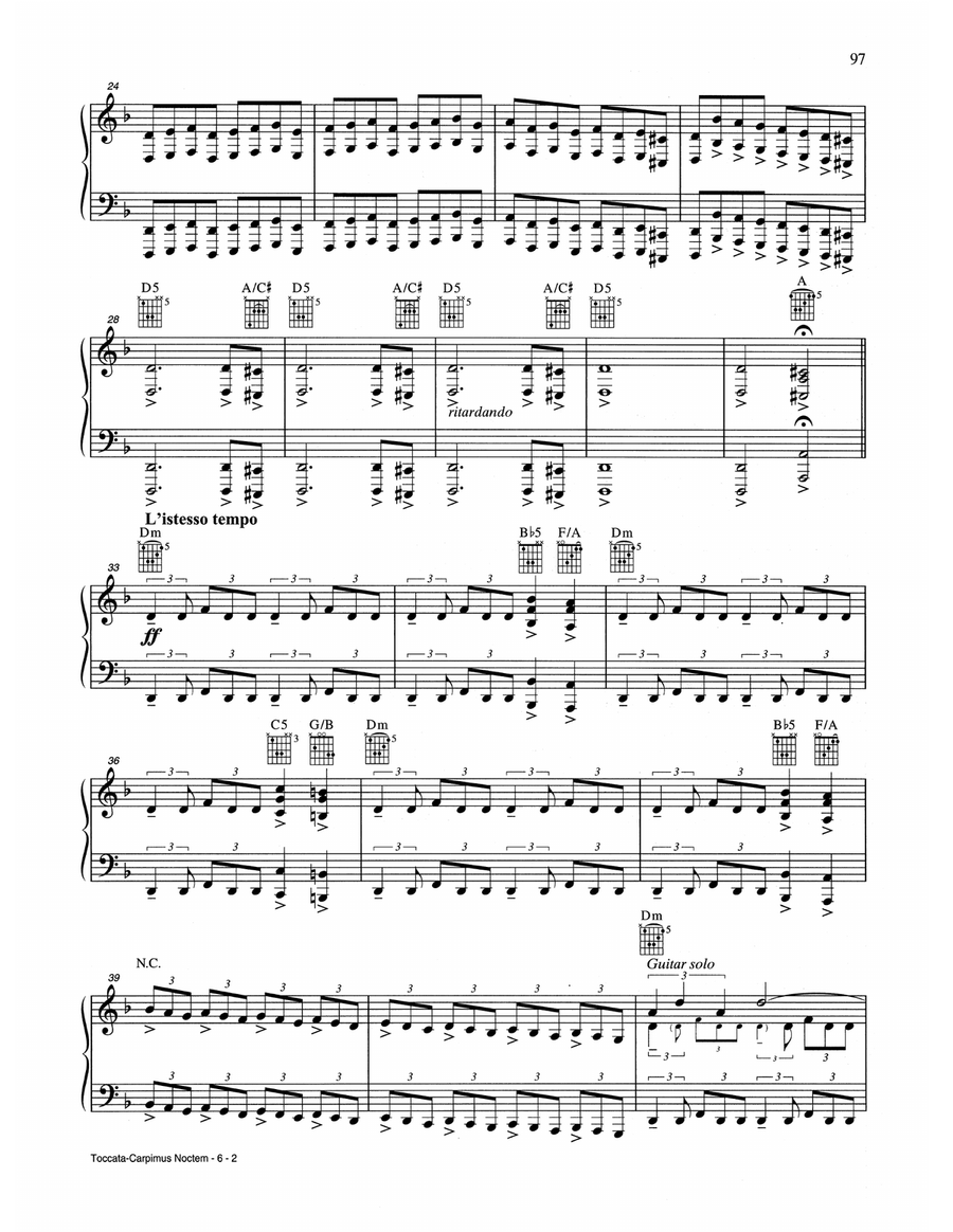 Toccata-Carpimus Noctem Piano Solo scores gallery preview page 2
