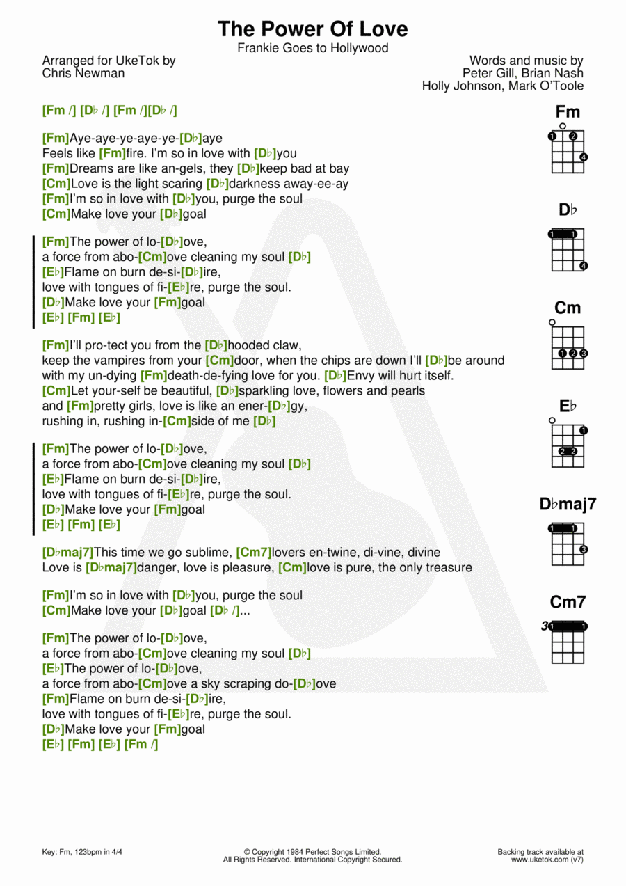 The Power Of Love Ukulele scores gallery preview page 1