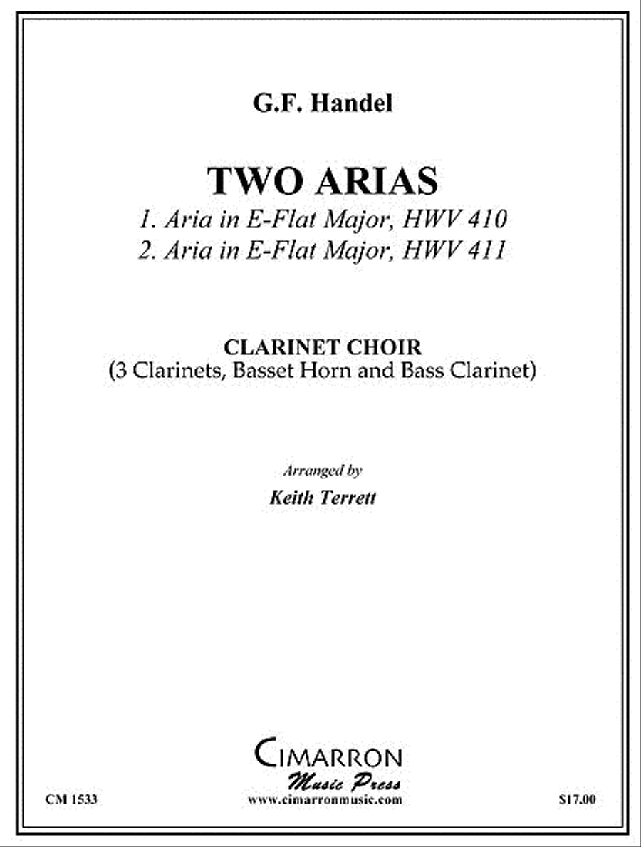 Two Arias Clarinet Choir scores gallery preview page 1