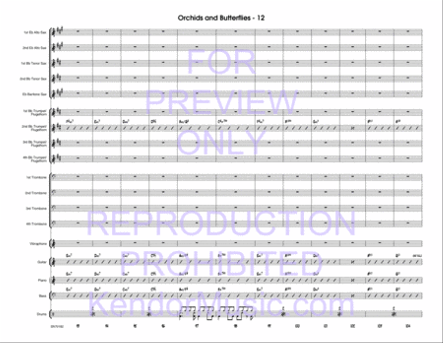 Orchids And Butterflies (Full Score) Jazz Ensemble scores gallery preview page 13