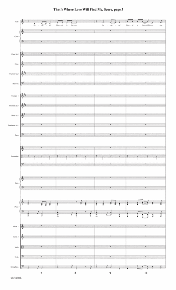 That's Where Love Will Find Me - Downloadable Orchestral Score and Parts