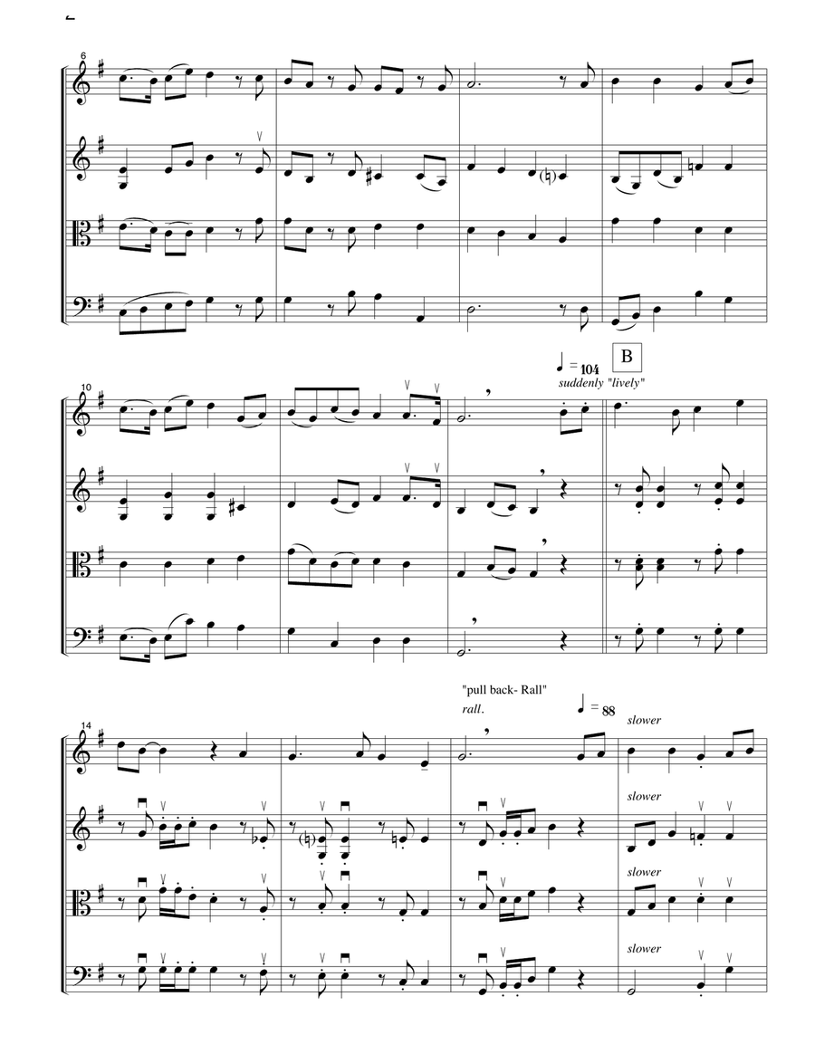 My Old Kentucky Home (string quartet) String Quartet scores gallery preview page 3