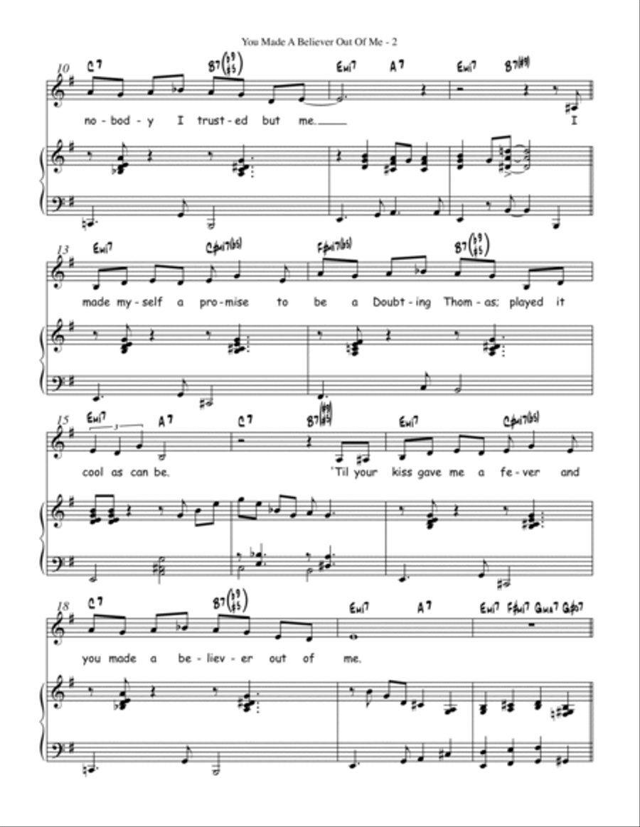 You Made a Believer Out of Me Voice scores gallery preview page 2