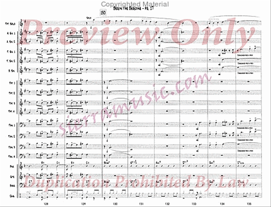 Begin the Beguine (for Doc) Jazz Ensemble scores gallery preview page 18