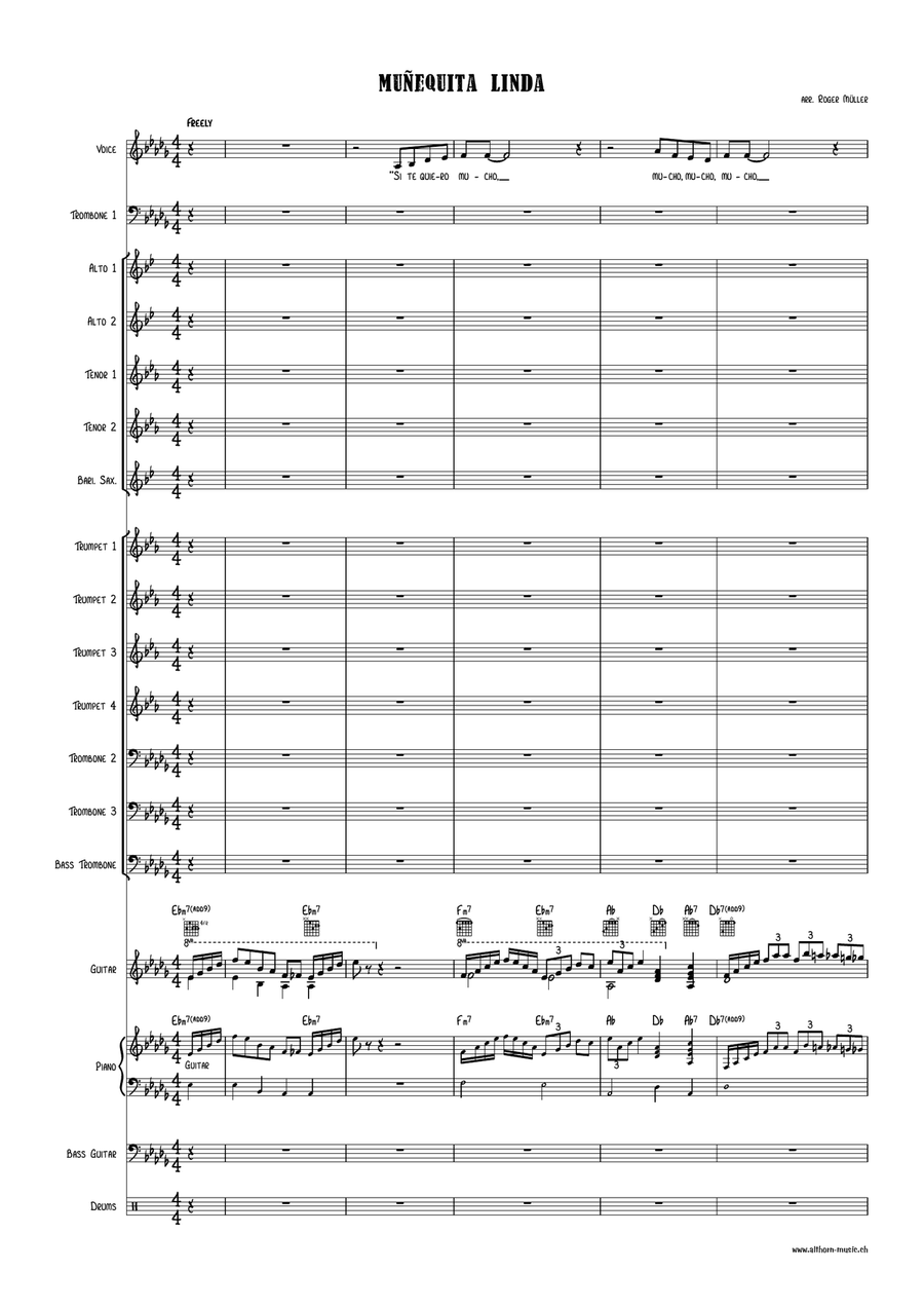 Munequita Linda Jazz Ensemble scores gallery preview page 1