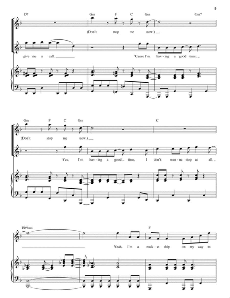 Don't Stop Me Now Don't Stop Me Now Piano scores gallery preview page 5