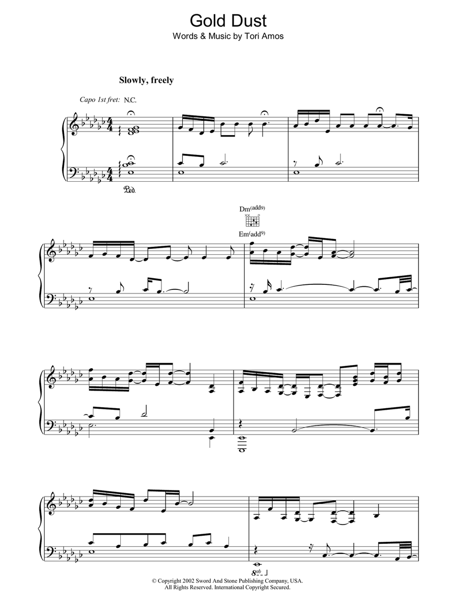 Gold Dust Gold Dust Piano, Vocal, Guitar scores gallery preview page 1