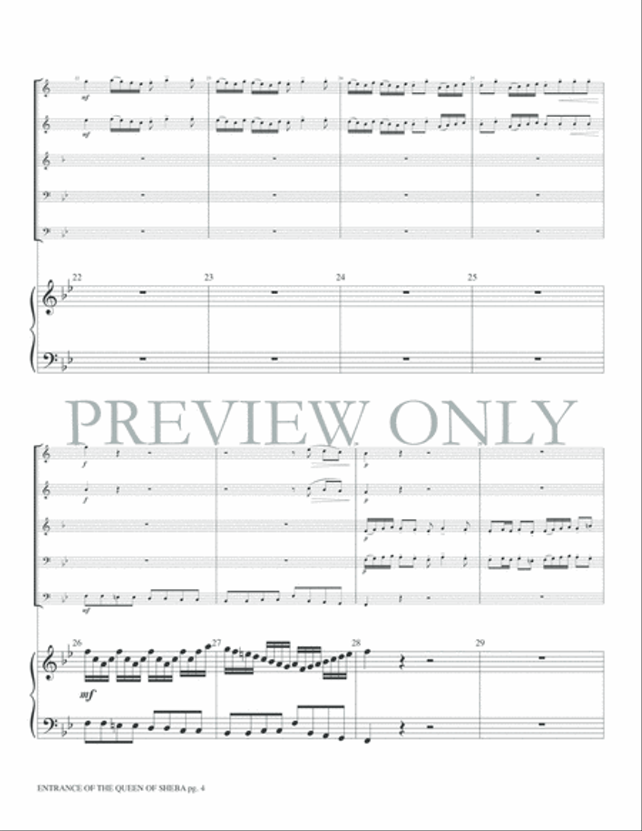 Entrance of the Queen of Sheba Brass Ensemble scores gallery preview page 6