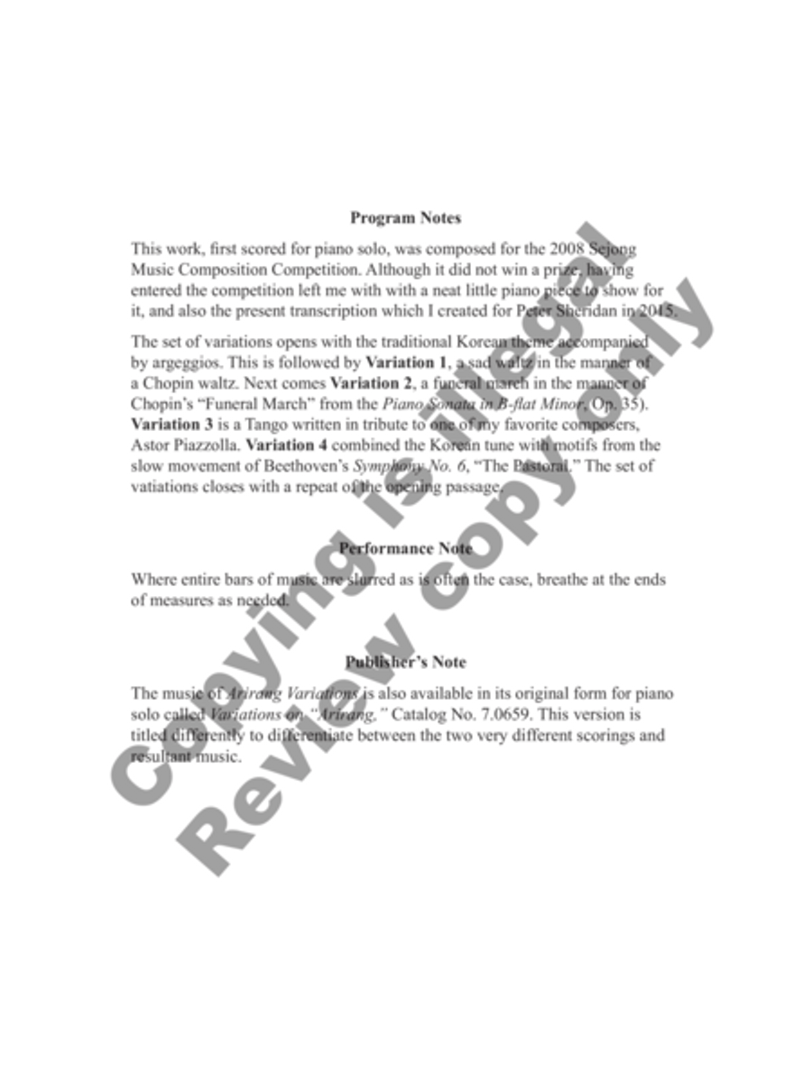 Arirang Variations Arirang Variations Flute Duet scores gallery preview page 5