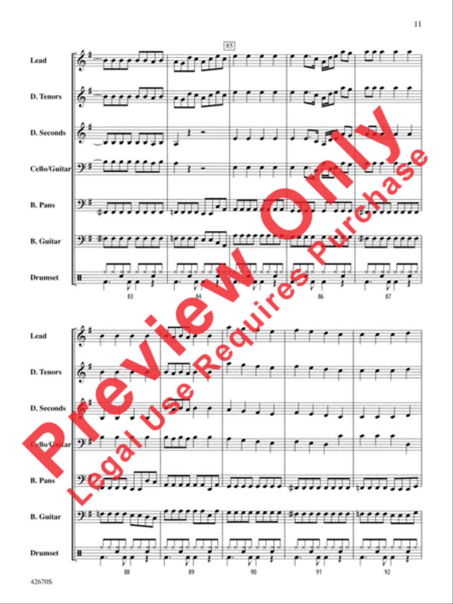 25 or 6 to 4 Steel Drum Band scores gallery preview page 12