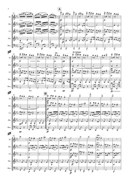 Dvorak: Slavonic Dances Op.46 No.7 in C minor (Skocná) - wind quintet image number null