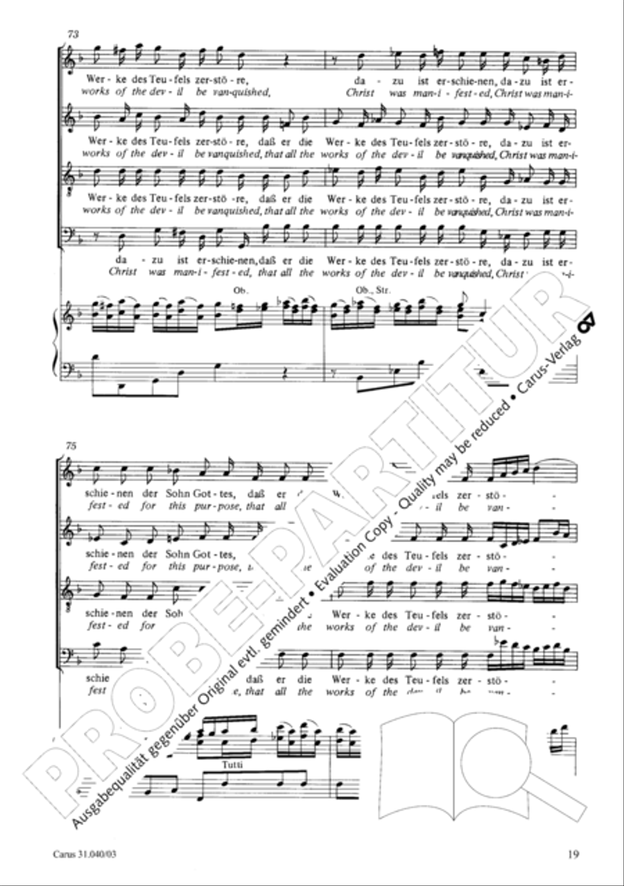 Christ was manifested for this purpose (Dazu ist erschienen der Sohn Gottes) ATB scores gallery preview page 20