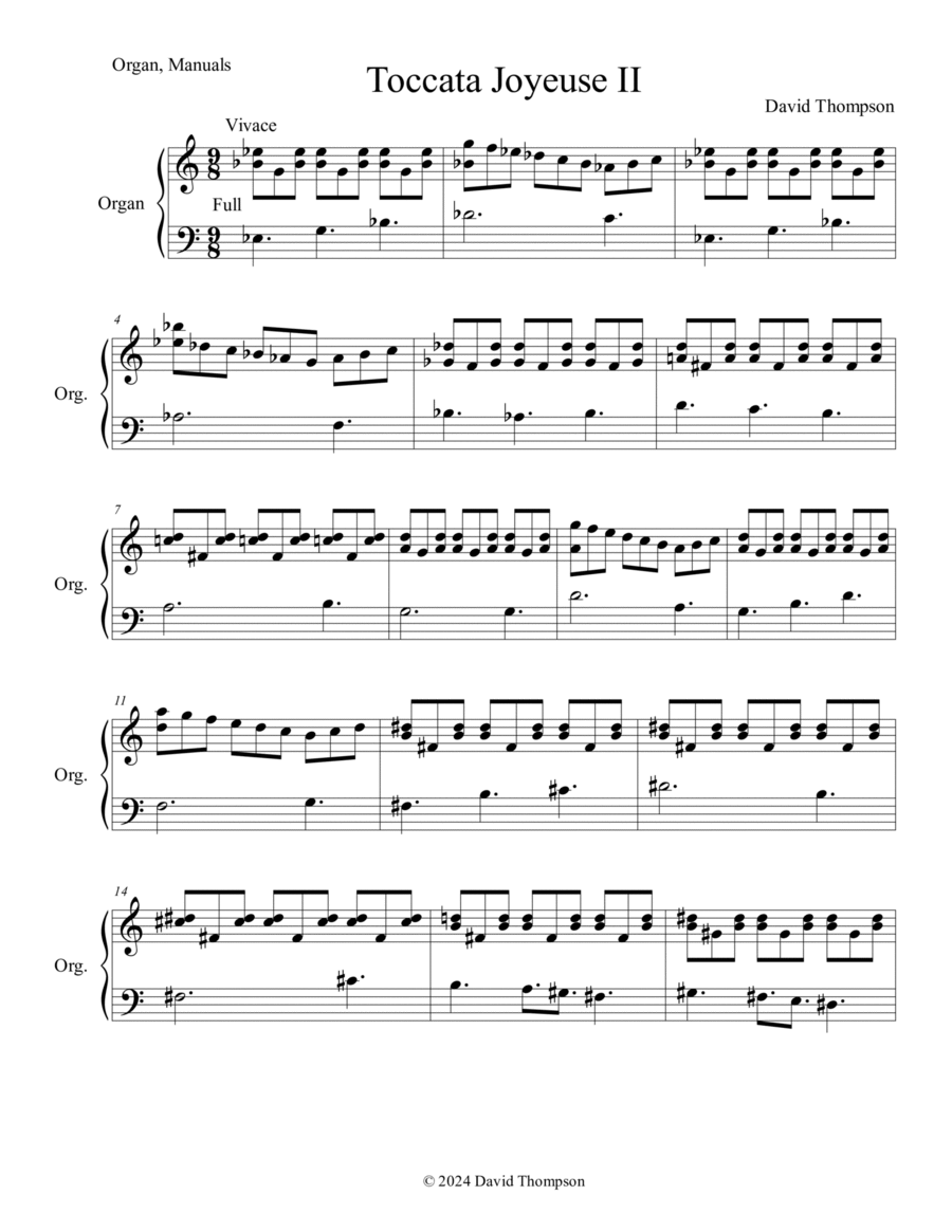 Toccata Joyeuse II Toccata Joyeuse II Organ Solo scores gallery preview page 1
