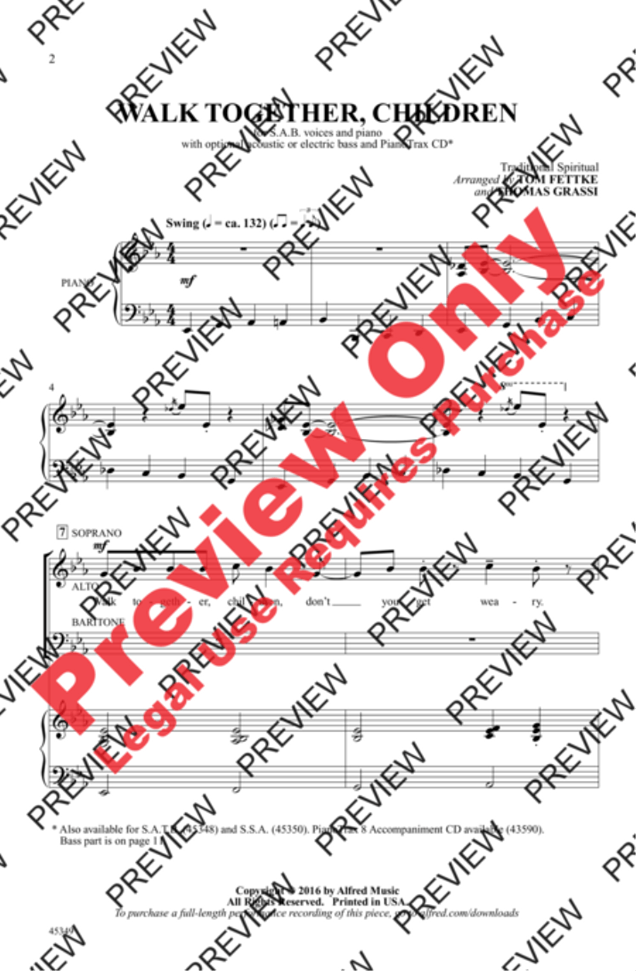 Walk Together, Children 3-Part scores gallery preview page 2