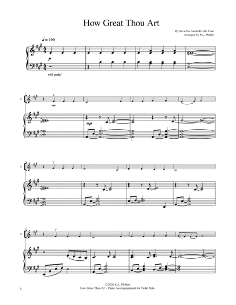 How Great Thou Art - Violin Solo with Piano Accompaniment Violin Solo scores gallery preview page 2