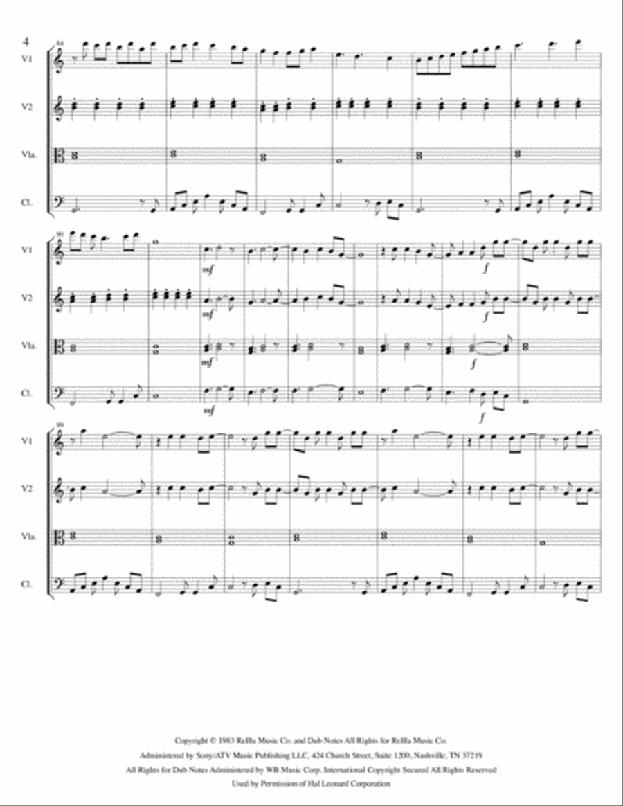 Time After Time String Quartet scores gallery preview page 5