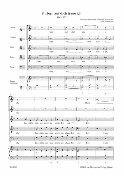 Herr, auf dich traue ich SWV 377 (No. 9 from "Geistliche Chor-Music" (1648))