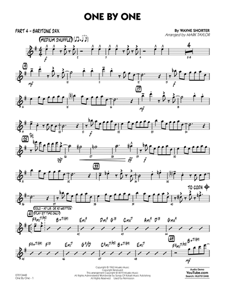 One by One (arr. Mark Taylor) - Part 4 - Baritone Sax