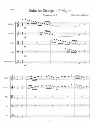 Suite for Strings in F Major--Score