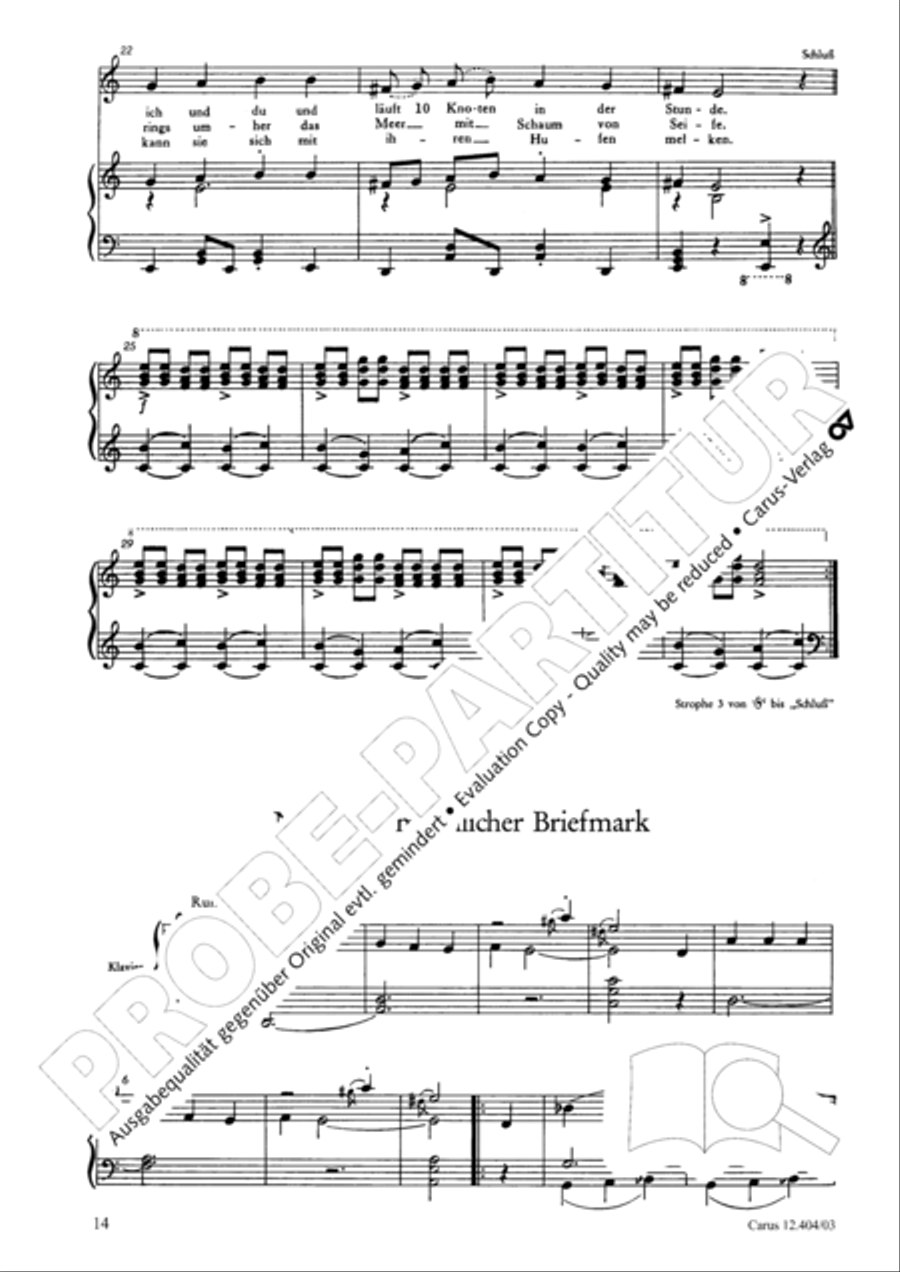 Zughart: Ringelnatz-Lieder Choir scores gallery preview page 14
