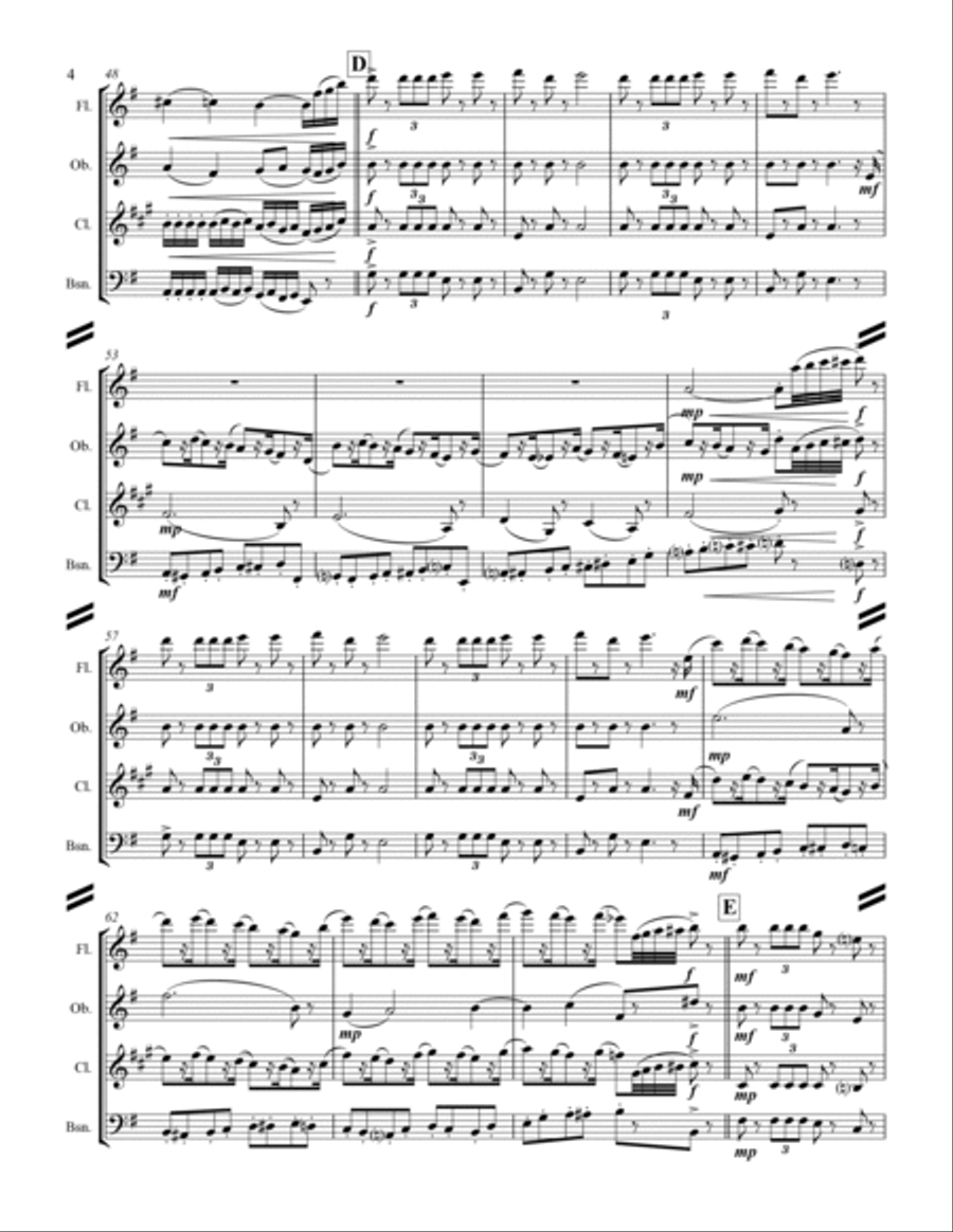 The Nutcracker Suite - 2. Marche (for Woodwind Quartet) Woodwind Quartet scores gallery preview page 5