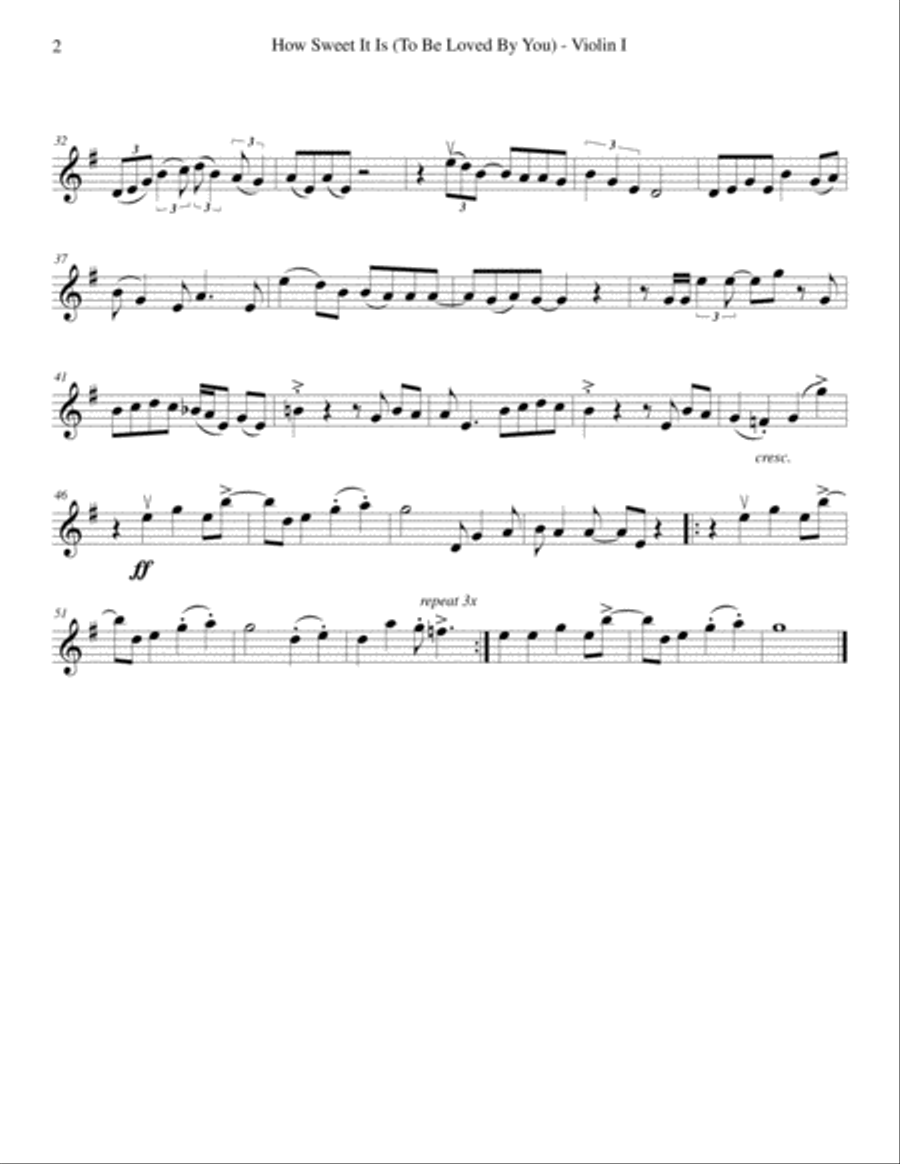 How Sweet It Is (To Be Loved By You) String Quartet scores gallery preview page 2