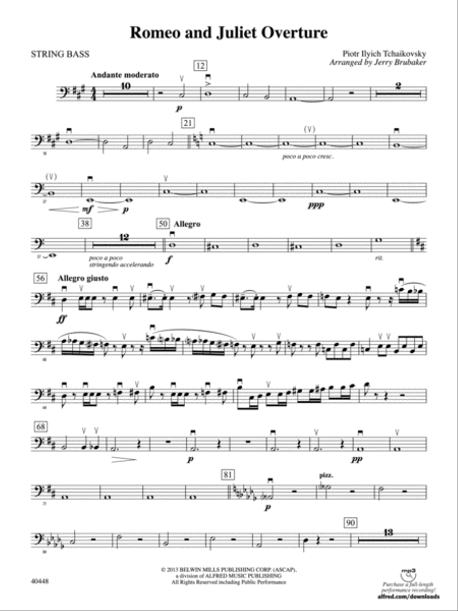 Romeo and Juliet Overture: String Bass Full Orchestra scores gallery preview page 1