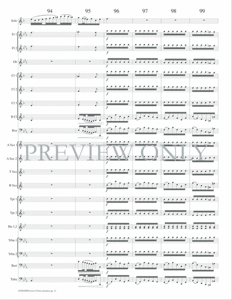 Concerto from L'Estro armonico Concert Band scores gallery preview page 34