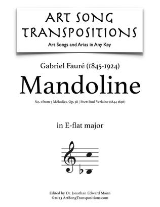 Book cover for FAURÉ: Mandoline, Op. 58 no. 1 (transposed to E-flat major)