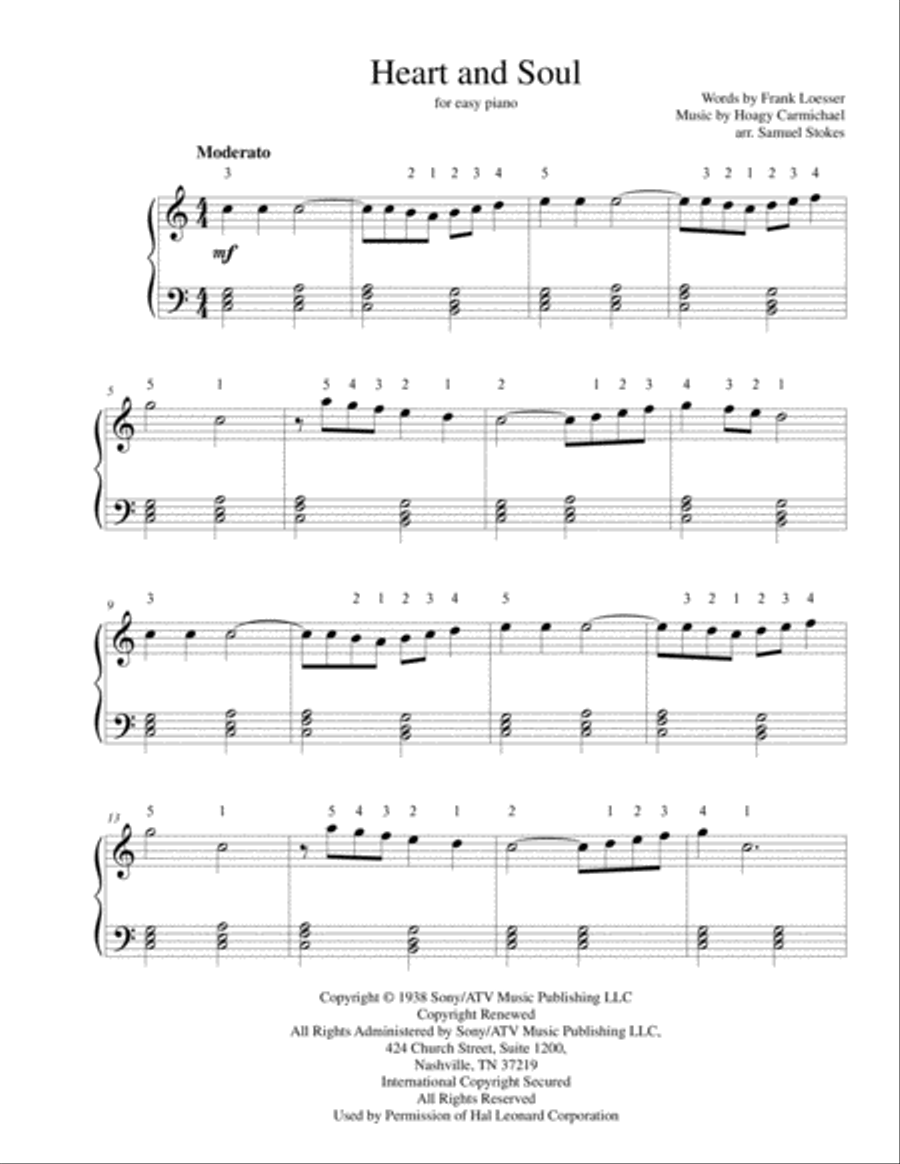 Heart And Soul Easy Piano scores gallery preview page 1